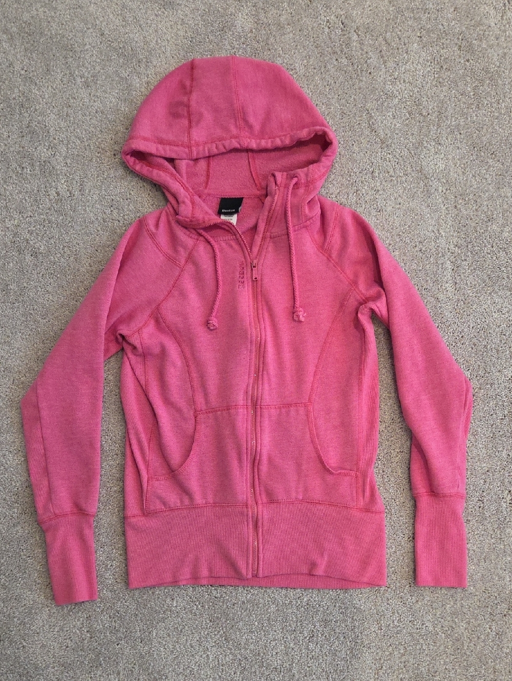 Reebok Pink Full-Zip Hoodie Sweatshirt